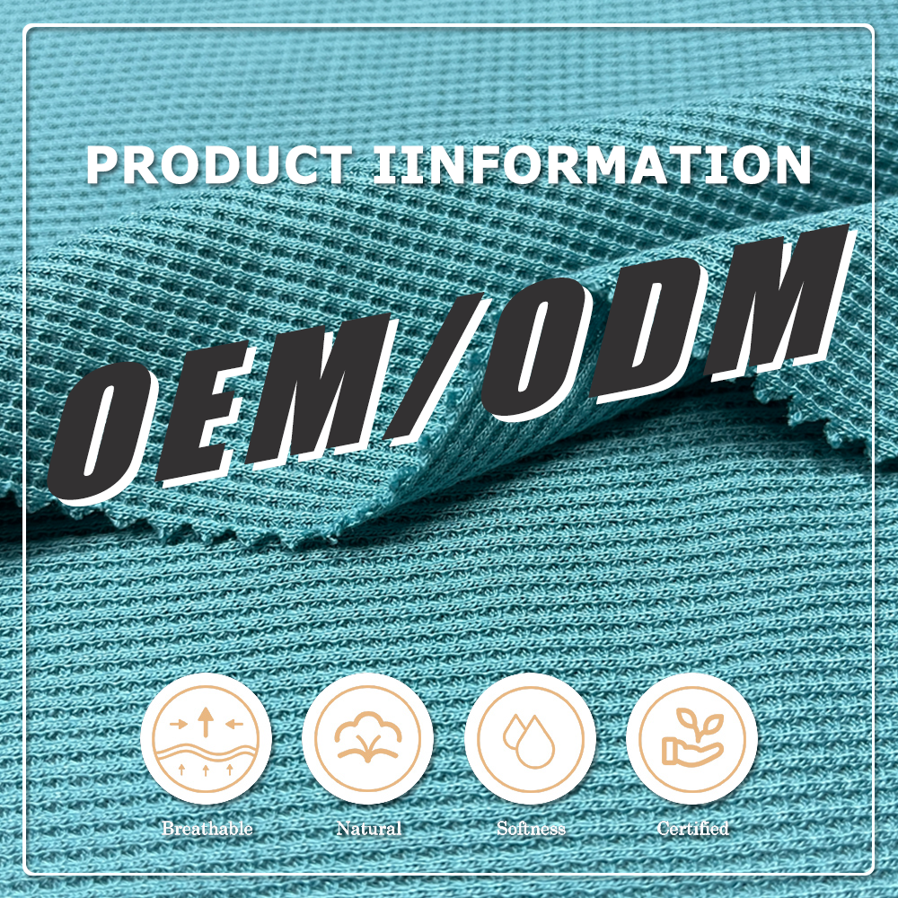 Kiváló minőségű, környezetbarát, nedvességelnyelő bambusz–szerves pamut waffle-szerű anyag, 275 g/m², baba- és gyermekruhákhoz