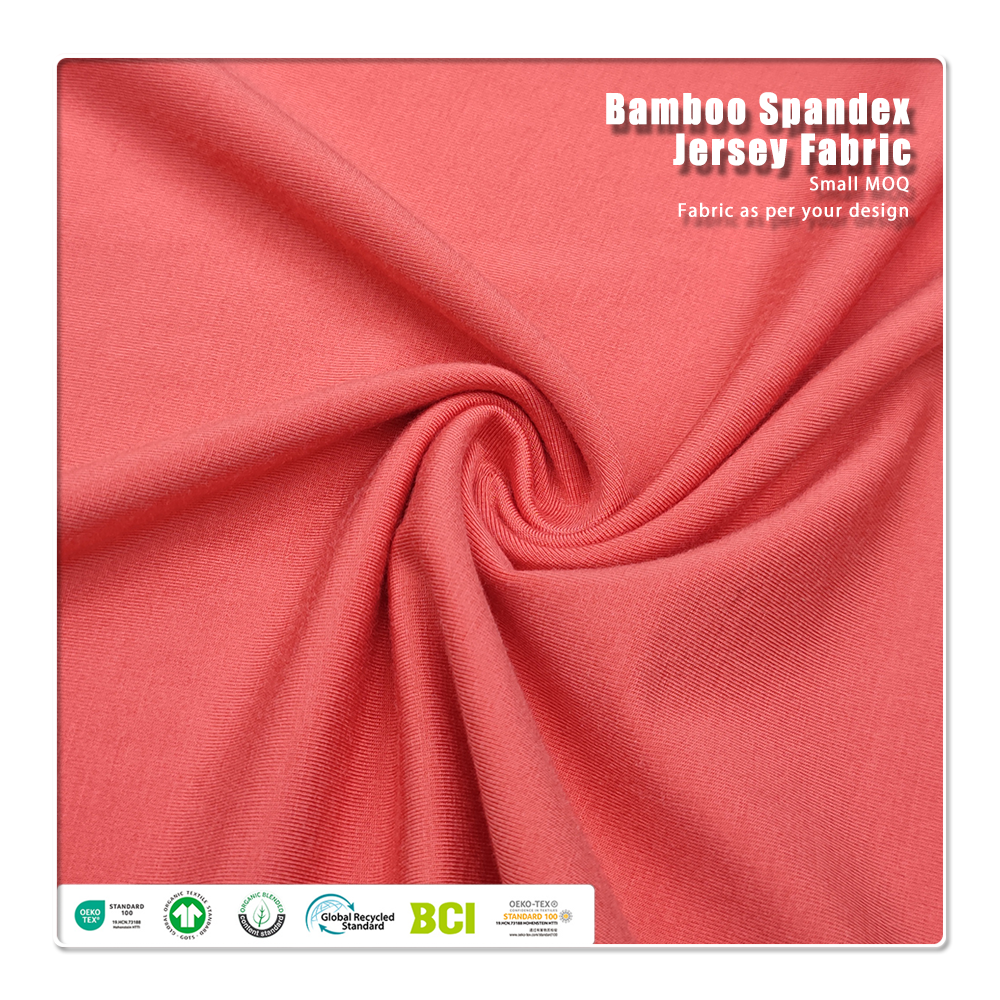 Náttúrulegur móteitur og andlátandi 210gsm 93% Bambla lyocell 7% Spandex Jersey efni sem hentar háriðju undirföt og heimablúðu