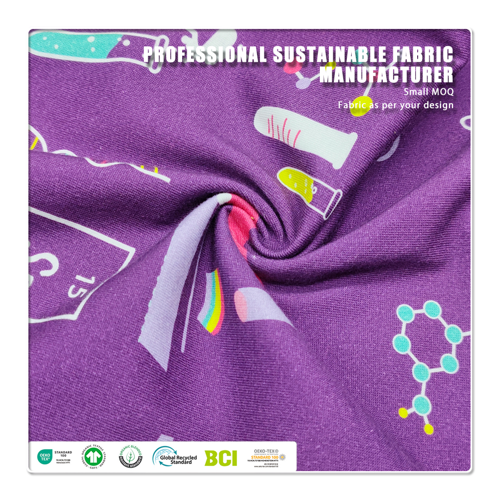 Certyfikowana według normy GOTS (Global Organic Textile Standard) dzianina z organicznej bawełny 200 g/m² nadaje się do produkcji odzieży dziecięcej.