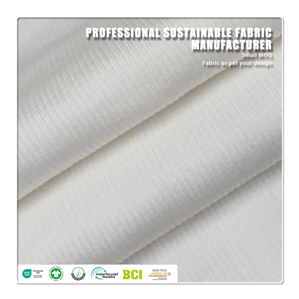 モーダル48.25%、コットン48.25%、スパンデックス3.5%、2×2リブ編み、環境に優しい吸湿性・通気性に優れた中厚手の生地（女性用）