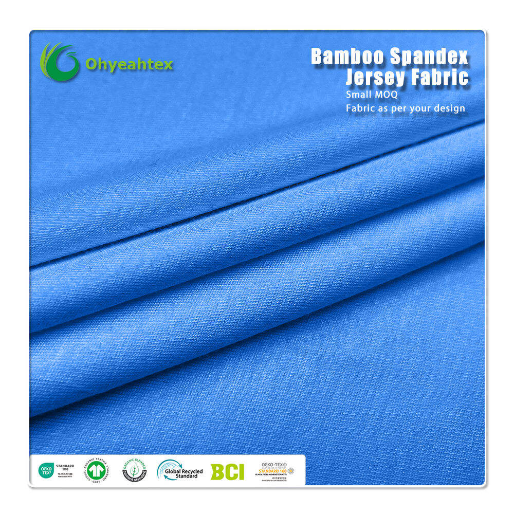 OEM/ODM GRS Certified 80% Recycled Polyester 20% Spandex Interlock Fabric High Stretch Water Resistant Quick-Dry Medium Weight