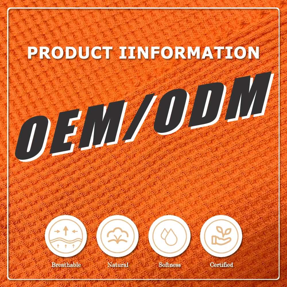 Miljövänlig antistatisk UV-skyddande krympbeständig stickad 100 % bomullsvevtyg i vaffelstruktur, 220 g/m², för kläder på beställning