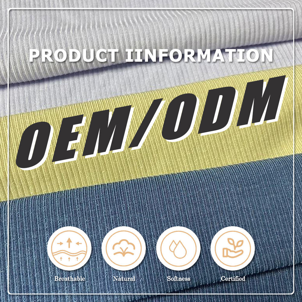 Weiches und atmungsaktives, organisches, umweltfreundliches, dehnbares 100 % Modal-Gewebe 210GSM mittelschwer, gestrickt, gerippt 2*2 für T-Shirts