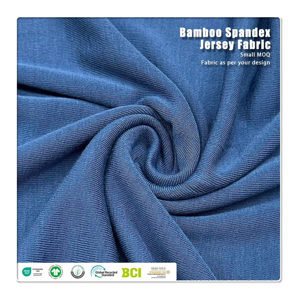 抗菌・消臭機能付き200gsm（竹繊維95％、スパンデックス5％）の33リブ生地で、ボディシェイピング用下着に適しています