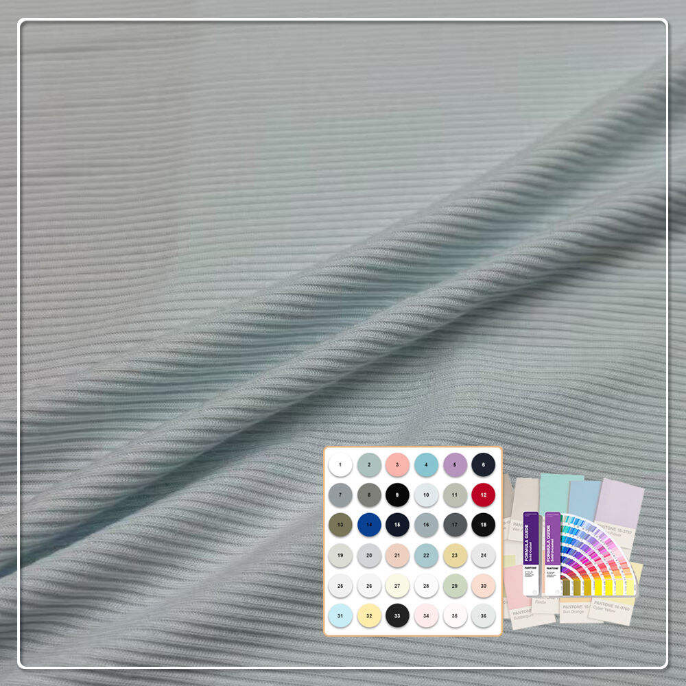 OEKO-TEX Certified Eco-Friendly 100% Bamboo Fiber Fabric Stretch 2*2 Rib for Girls Baby Clothes