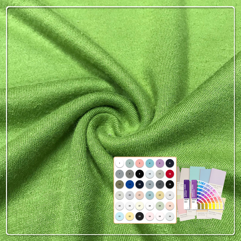 Eco-friendly Bamboo Hemp Interlock High Stretch Moisture-Absorbent Breathable Anti-Odor 240gsm Fabric for Sportswear