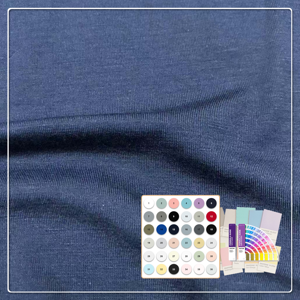 Oeko-Tex GOTS ekologisk stretchvikt 340 g/m² 61 % bambu 27 % organisk bomull 12 % spandex tyg för kläder