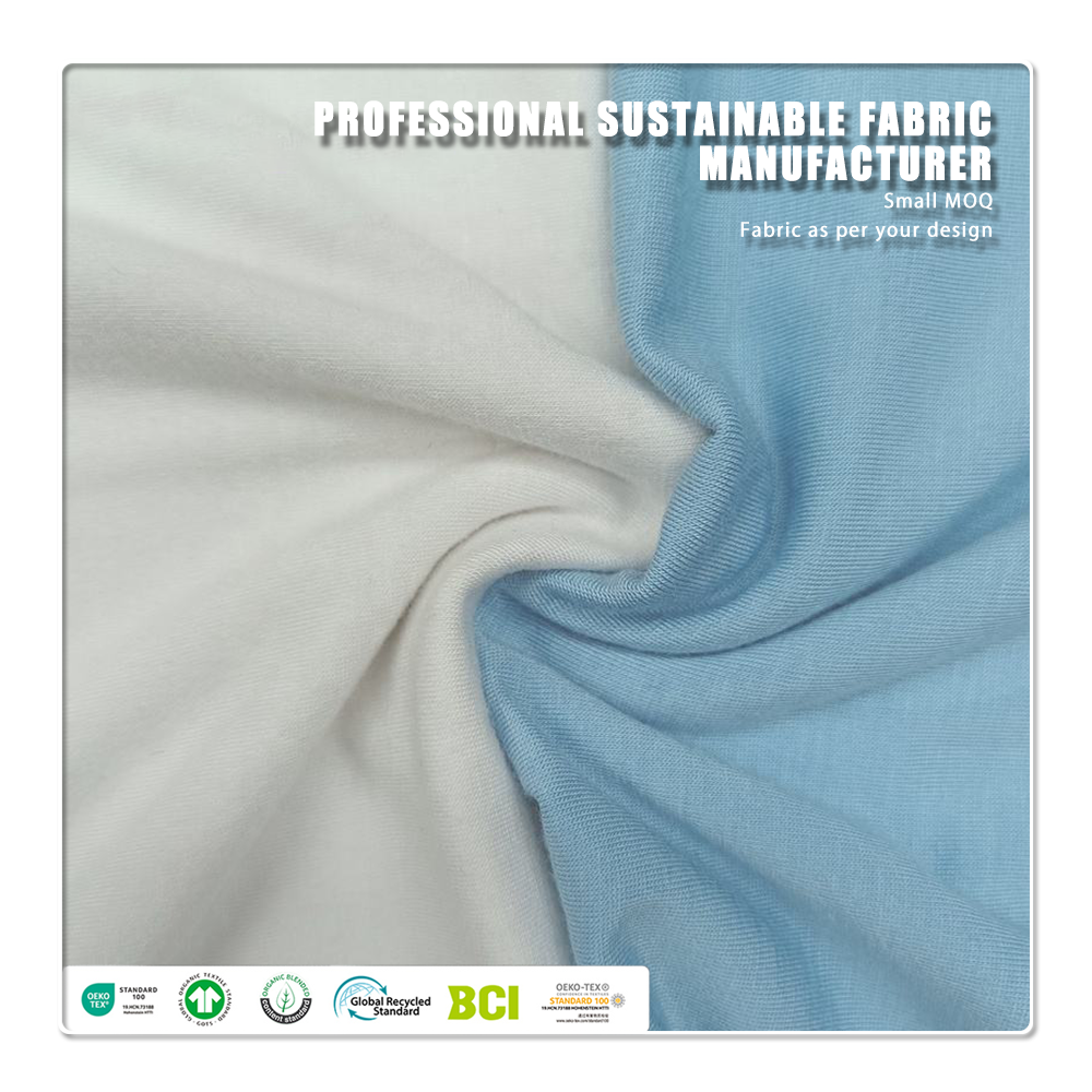 Organic Eco-Friendly Moisture-Absorbent Quick-Dry Stretch 93% Bamboo Lyocell 7% Spandex Infant/Baby Fabric for Pajamas