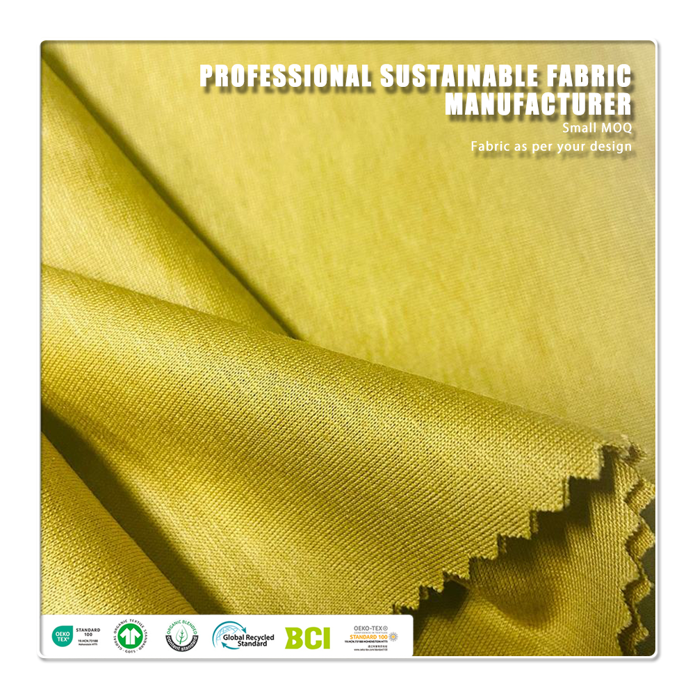 Шелковистая на ощупь, антистатическая, быстросохнущая, дышащая, легкая трикотажная ткань из лиоцелла и купро плотностью 145 г/м² для женских платьев.