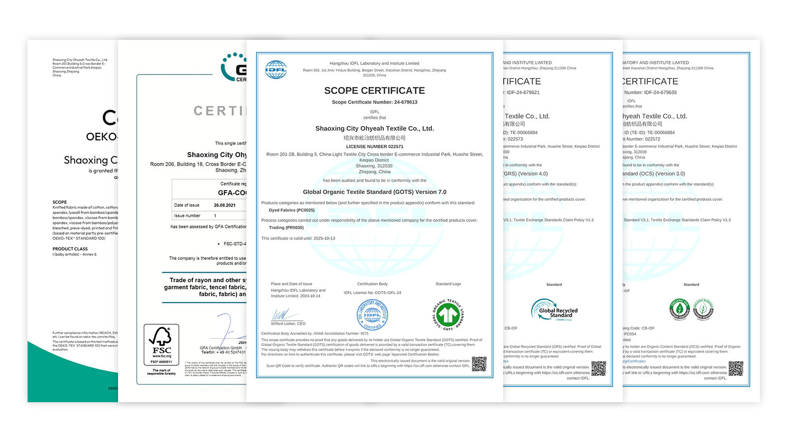 OEKO & ISO 9001 Certified Production Environment