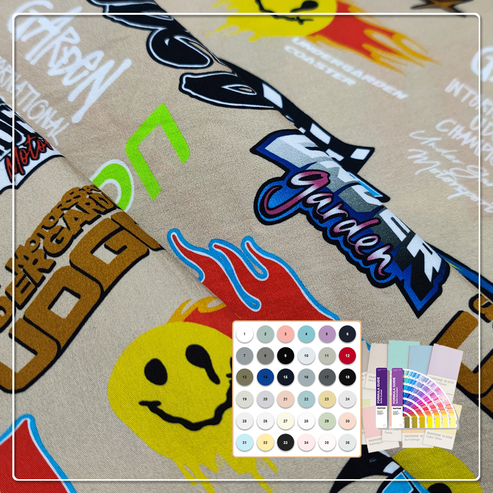 Certyfikowany Oeko poplin bawełniany 120 g/m², 100% bawełna – wyrazisty, ostry nadruk reakcyjny do odzieży dziecięcej i obrusów