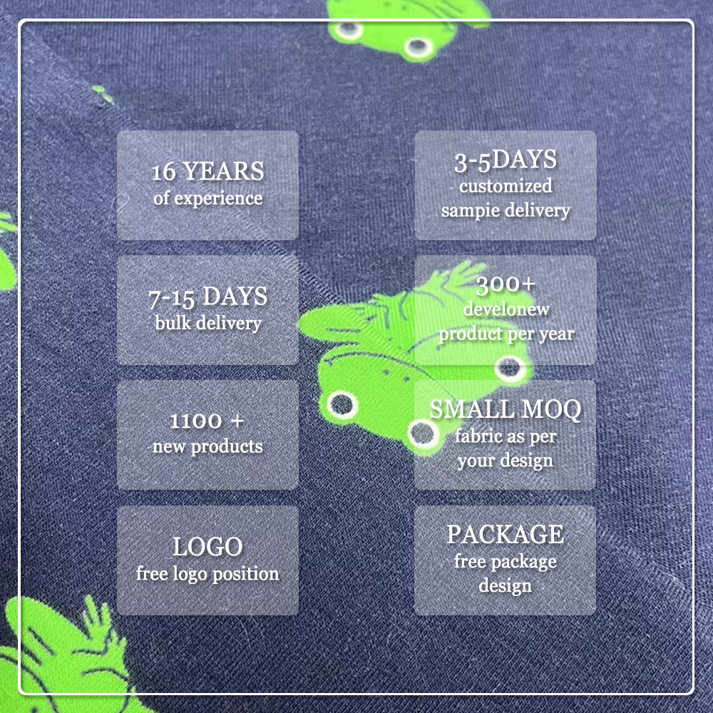 Anti-UV Eco-Friendly Stretch Breathable Anti-Bacteria Printed 190GSM Cotton Spandex Jersey Fabric for Baby & Toddler Apparel