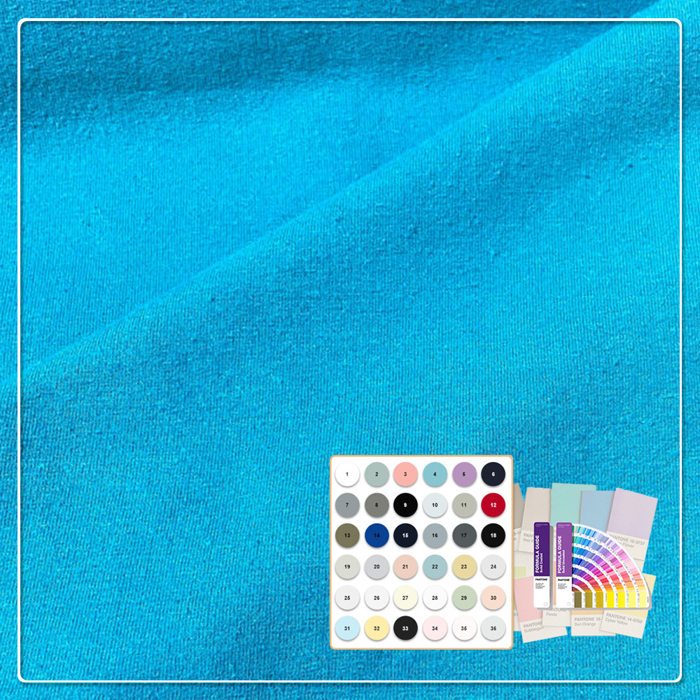 Umweltfreundlicher gestrickter nachhaltiger einfarbig gefärbter French-Terry-Stoff aus 67 % Bio-Baumwolle, 28 % Hanf und 5 % Elasthan für Bekleidung