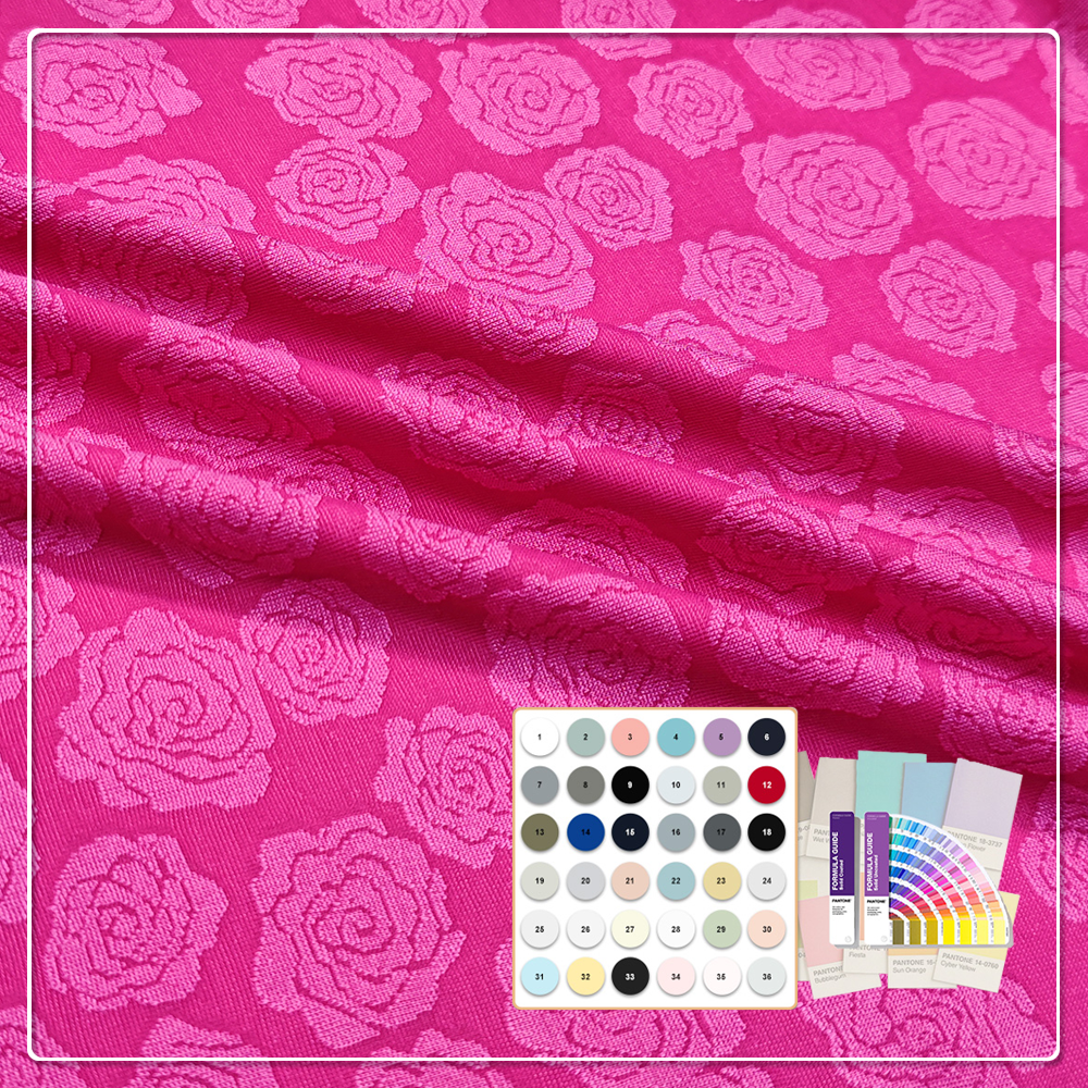 Elegant Rose Jacquard Stretch Fabric for Women's Fashion