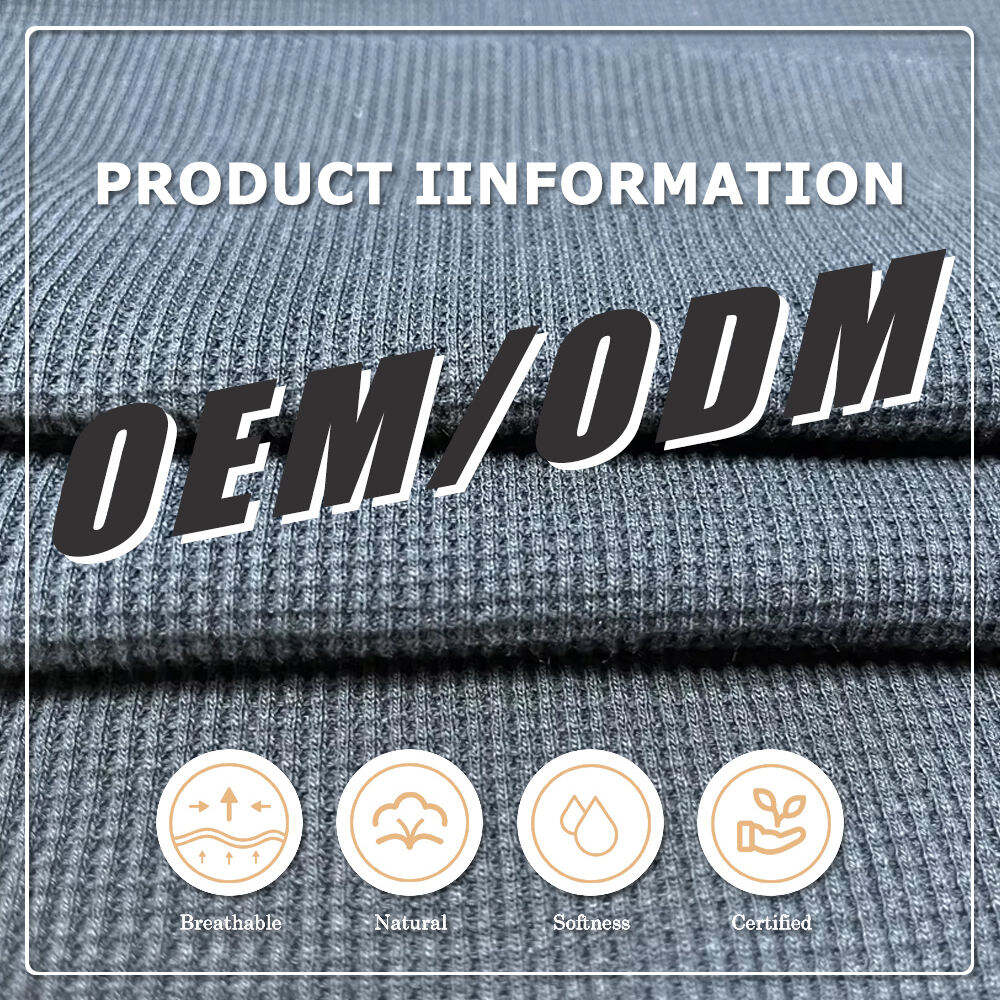 GOTS Certified Organic Combed Cotton Heavyweight 400gsm Breathable Waffle Fabric Black for Girls & Boys Hoodie (3).jpg