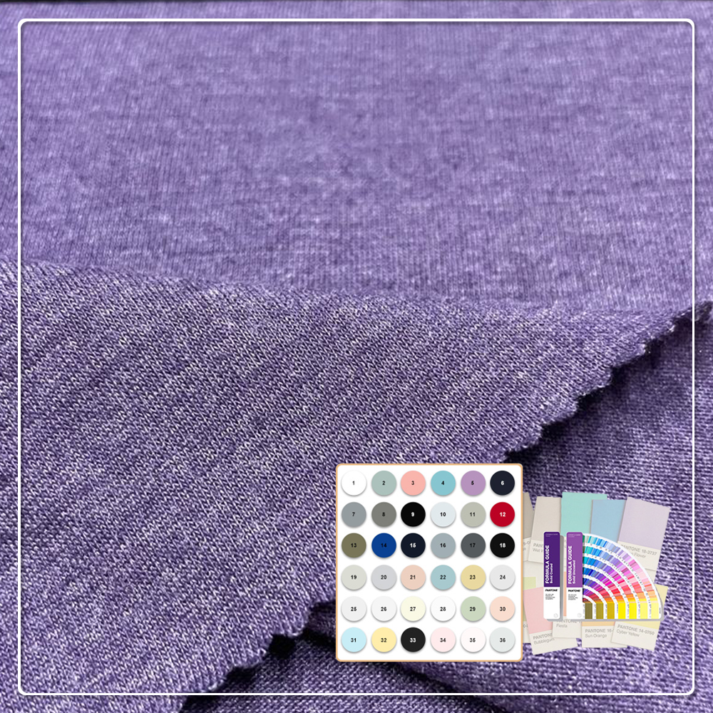 Трикотажный джерси из смесовой ткани CVC (60 % хлопок, 40 % полиэстер), впитывающий влагу и дышащий, средней плотности, для унисекс-футболок