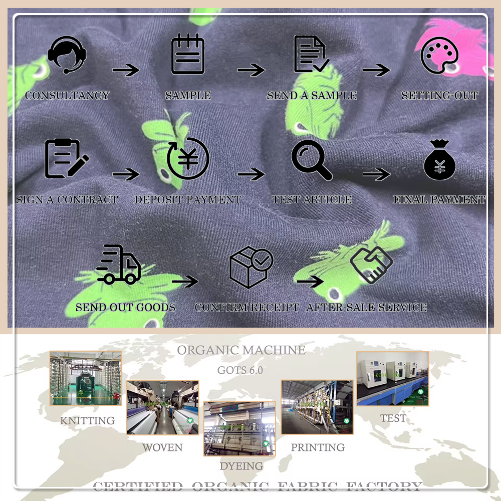 Anti-UV Eco-Friendly Stretch Breathable Anti-Bacteria Printed 190GSM Cotton Spandex Jersey Fabric for Baby & Toddler Apparel