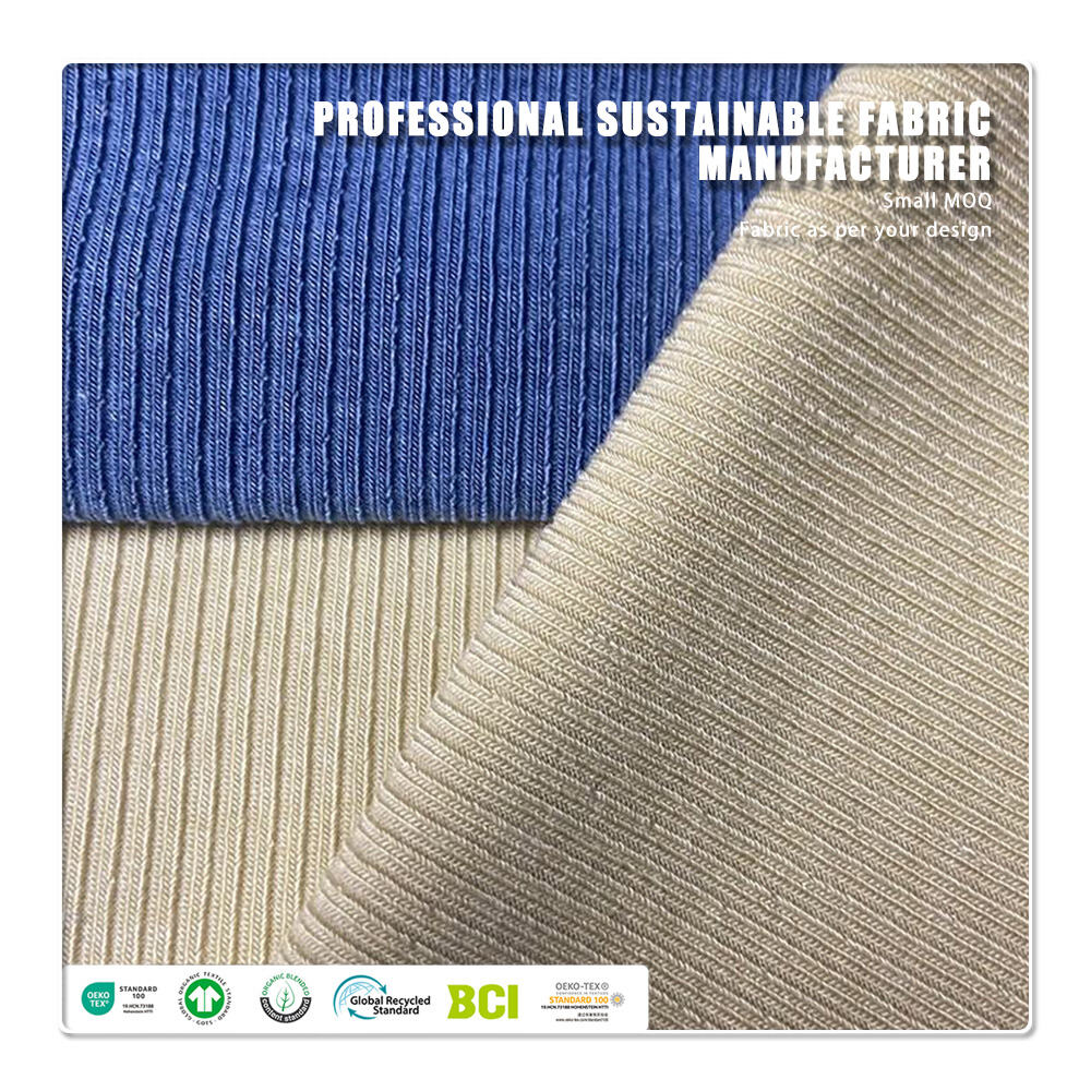 Weiches und atmungsaktives, organisches, umweltfreundliches, dehnbares 100 % Modal-Gewebe 210GSM mittelschwer, gestrickt, gerippt 2*2 für T-Shirts