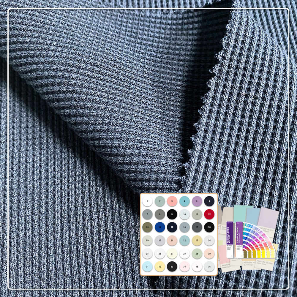 Трикотажная вафельная ткань 400 г/м², 100% органический хлопок — экологически чистая, быстро сохнущая, впитывающая влагу, для детской, детской и мужской одежды