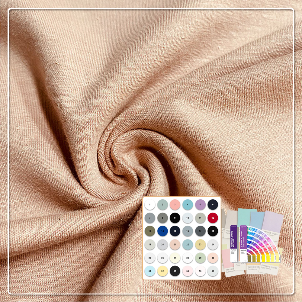 Țesături tricotate de înaltă calitate, ecologice, 220 g/mp, din bumbac organic și cânepă, netede și vopsite uniform, respirabile, pentru hoodie-uri