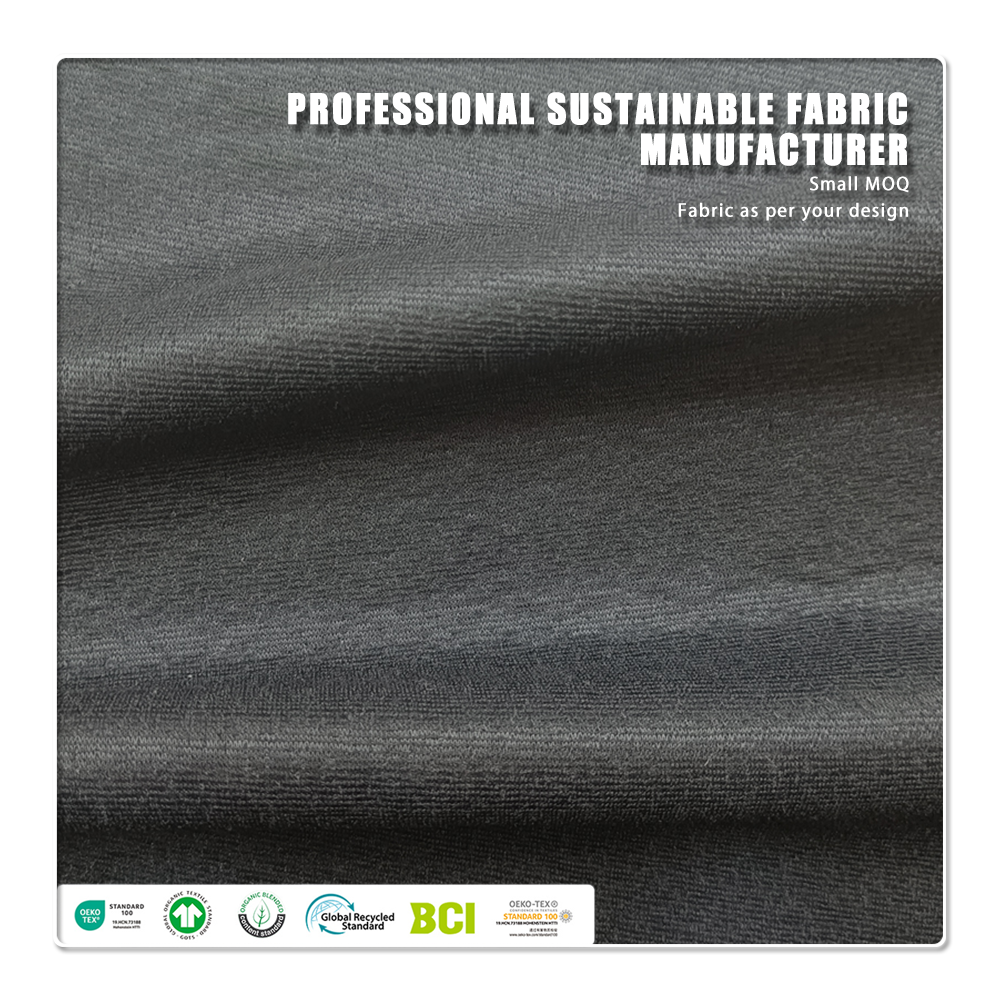 Oeko-Tex GOTS Eco-Friendly Stretch Heavyweight 340gsm 61% Bamboo 27% Organic Cotton 12% Spandex Fabric for Apparel