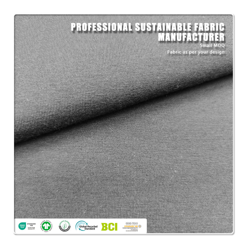 Comfortable Heat-Insulation 40S+40D Sustainable 90% Cotton 10% Spandex 220gsm Medium Weight Plain Dyed Jersey Fabric for T-shirt