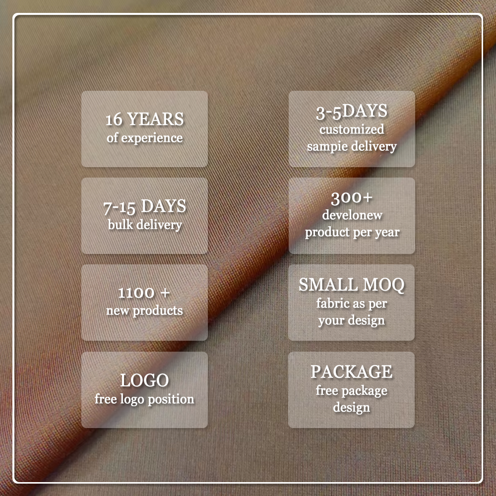 Környezetbarát, újrahasznosított poliészter-spandex anyag nyúlékonysággal, nedvességelvezetéssel és lélegzőképességgel T-shirt-ekhez, fehérneműhöz és sportruházathoz