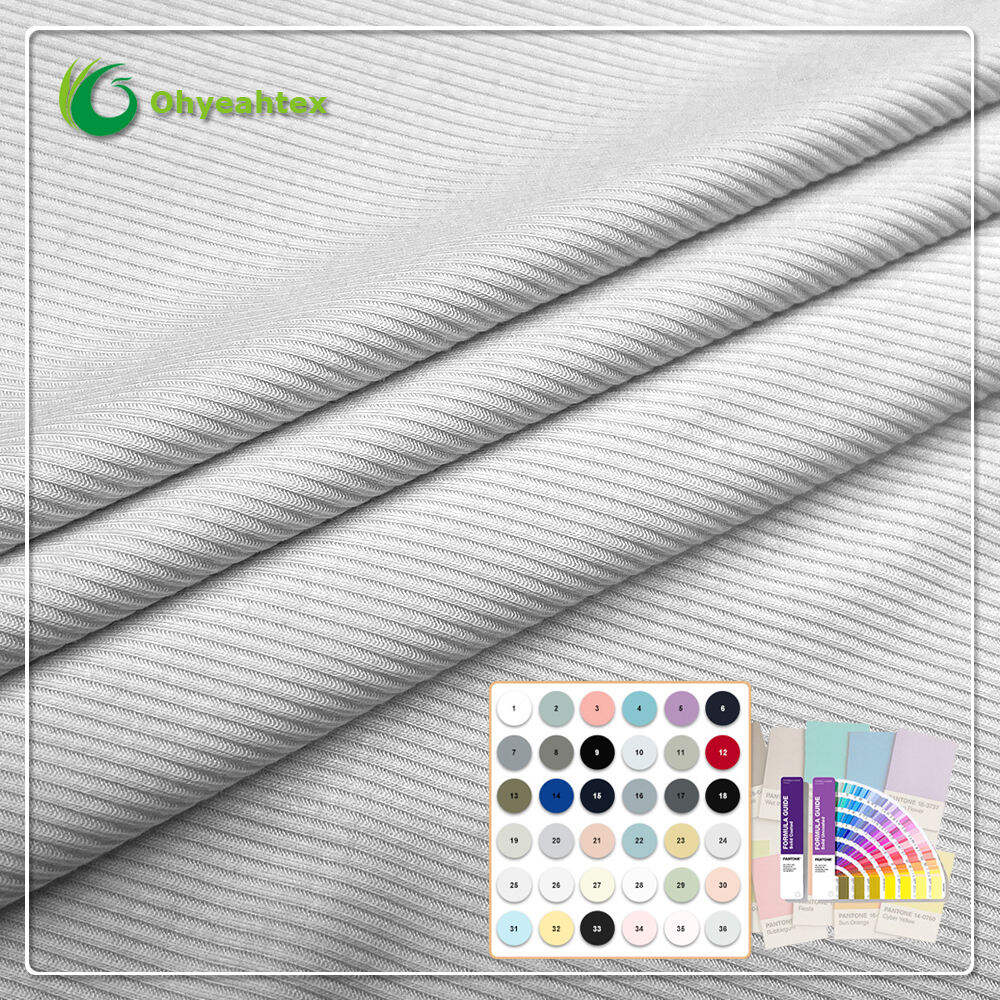 GOTS-zertifiziert Umweltfreundlich 150 g/m² 70 % Bio-Baumwolle 30 % Minze-Viskose Gestrickter Jersey-Stoff für Mädchen T-Shirts Röcke