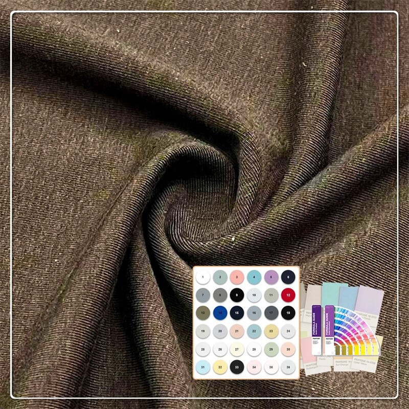 Fuktavledende 290gsm 63% Bambus 27% Organisk bomull 10% Spandex Jersey Stoff for Leggings & Sportsbh