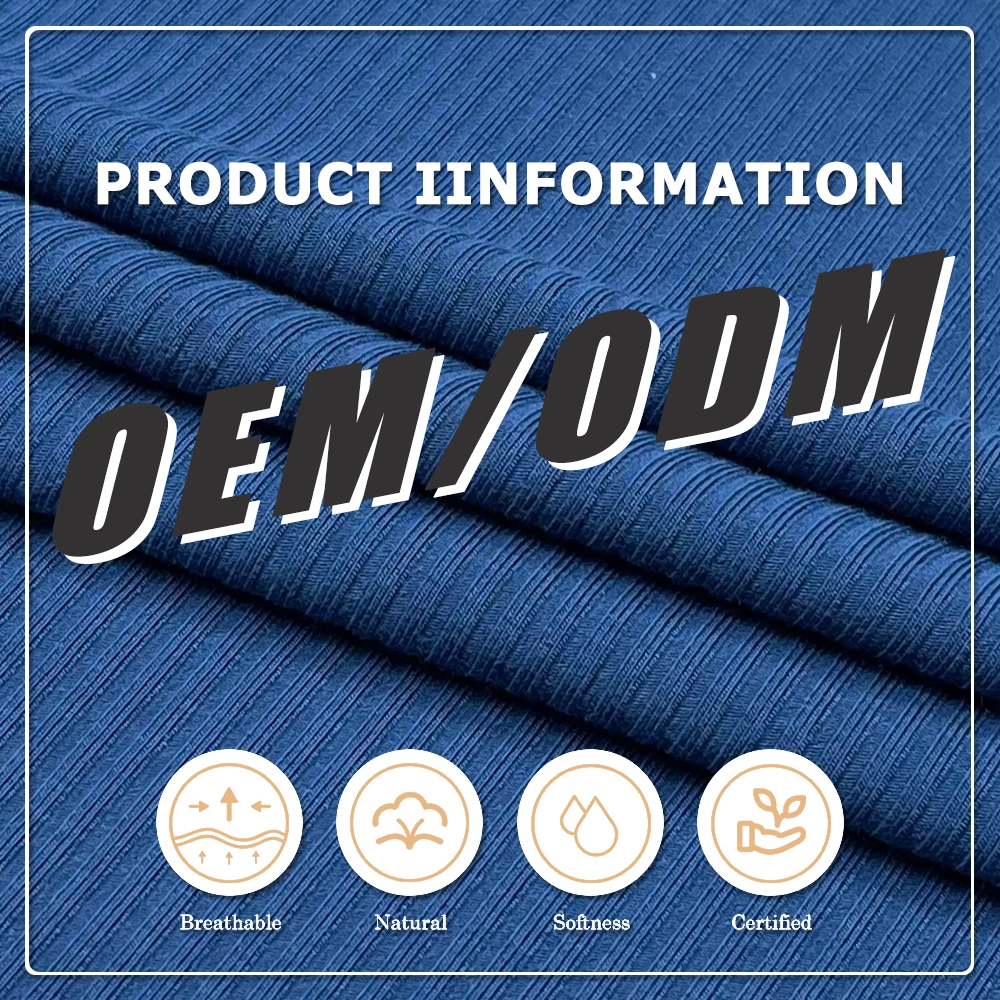 抗菌・消臭機能付き200gsm（竹繊維95％、スパンデックス5％）の33リブ生地で、ボディシェイピング用下着に適しています