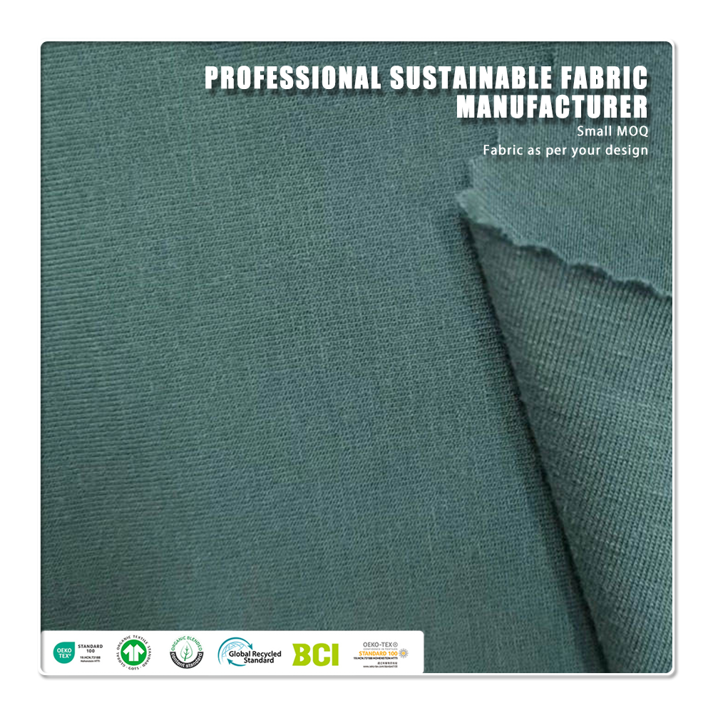 Organic Cotton Bamboo Fiber Jersey Fabric Anti-Bacteria & Eco-Friendly 280 GSM Heavyweight for Activewear & Baby/Kids Apparel