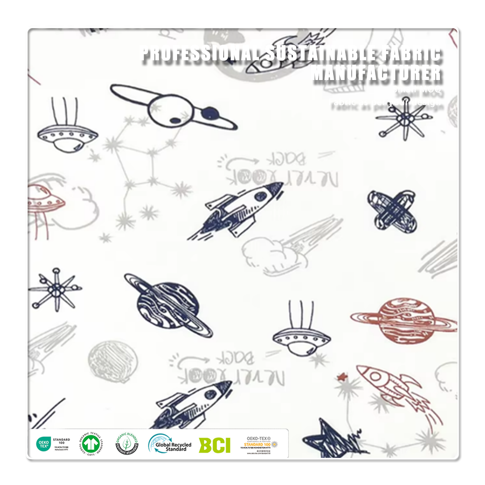 Anti-Bacteria Anti-Odor Eco-Friendly Print Bamboo Lyocell Jersey Fabric for Shirts Outdoor & Sleepwear Use Boys & Girls