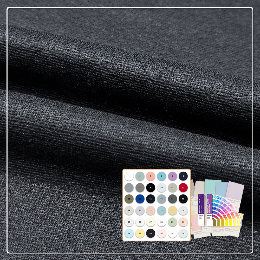 Doskonała retencja kształtu i odporność na zmarszczenia. Tkanina 280 g/m², 95% poliester, 5% spandex.