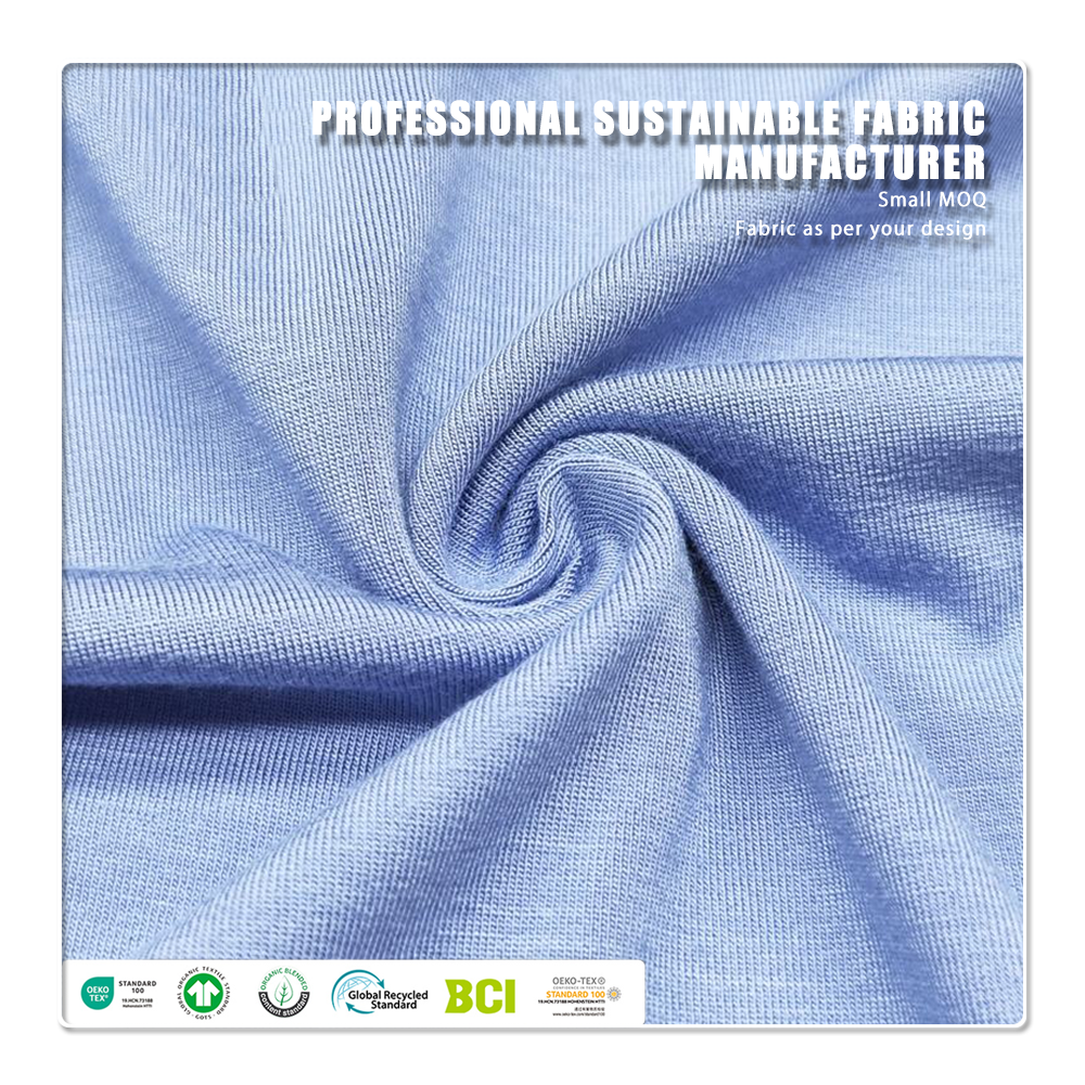 Umweltfreundlich, feuchtigkeitsabsorbierend, atmungsaktiv, wärmend, antibakteriell, 92 % Modal, 8 % Elasthan, Single-Jersey-Strick, 190 g/m², Uni-Stoff für