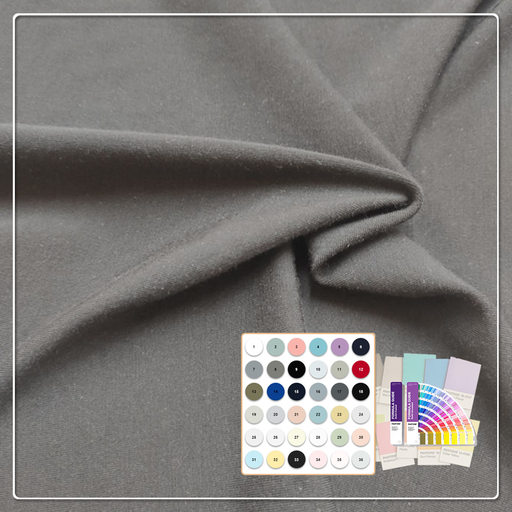 100% Bamboo Fiber 280GSM Anti-Bacteria Moisture-Absorbent Eco-Friendly Breathable Single Jersey Fabric for Apparel & Sportswear