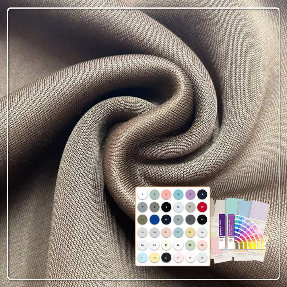 आरामदायक, 100% पॉलिएस्टर का पर्यावरण के अनुकूल जर्सी फैब्रिक — एंटी-बैक्टीरियल, त्वरित-शुष्क और जलरोधक विशेषताओं के साथ परिधान और खेल परिधान के लिए