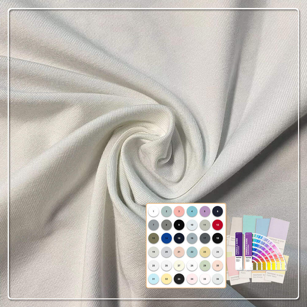 Stock Lot Many Colors 2/2 Twill Stretch 72% Polyester 21% Rayon 7% Spandex Fabric for Boys Hospital Medical Scrubs Uniform