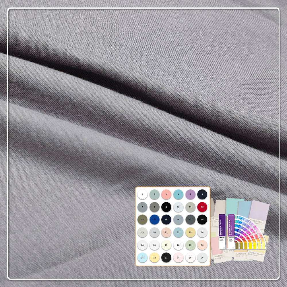 Nachhaltiger, gestrickter Jersey-Stoff aus 95 % Baumwolle und 5 % Spandex, feuchtigkeitsabsorbierend, atmungsaktiv, leicht, 170 g/m², für Sweatshirts