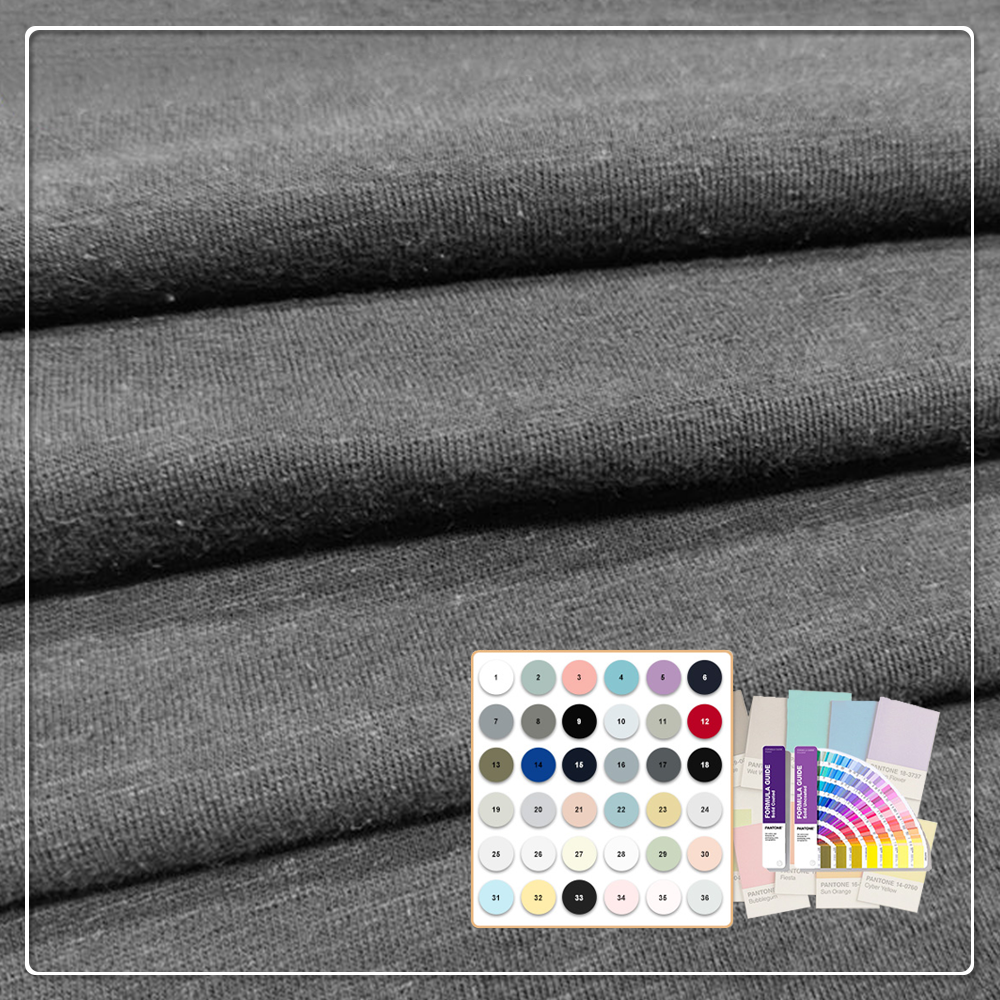 Knit 140GSM 100% Linen Eco-Friendly Plain Single Jersey Fabric for Dress Girls Boys