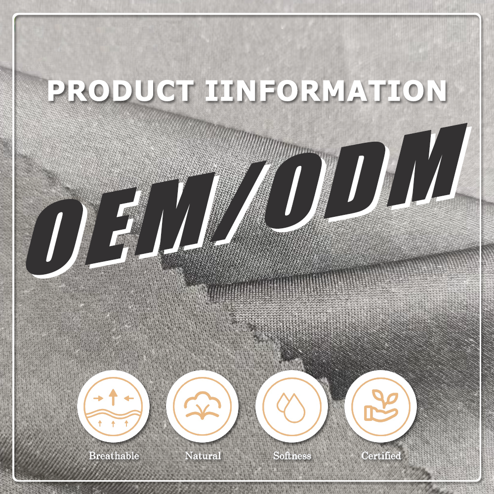 Miljövänlig, antistatisk, andningsgående, elastisk, tung sportväv med 45 % nylon, 47 % bambu och 8 % spandex för klänningar