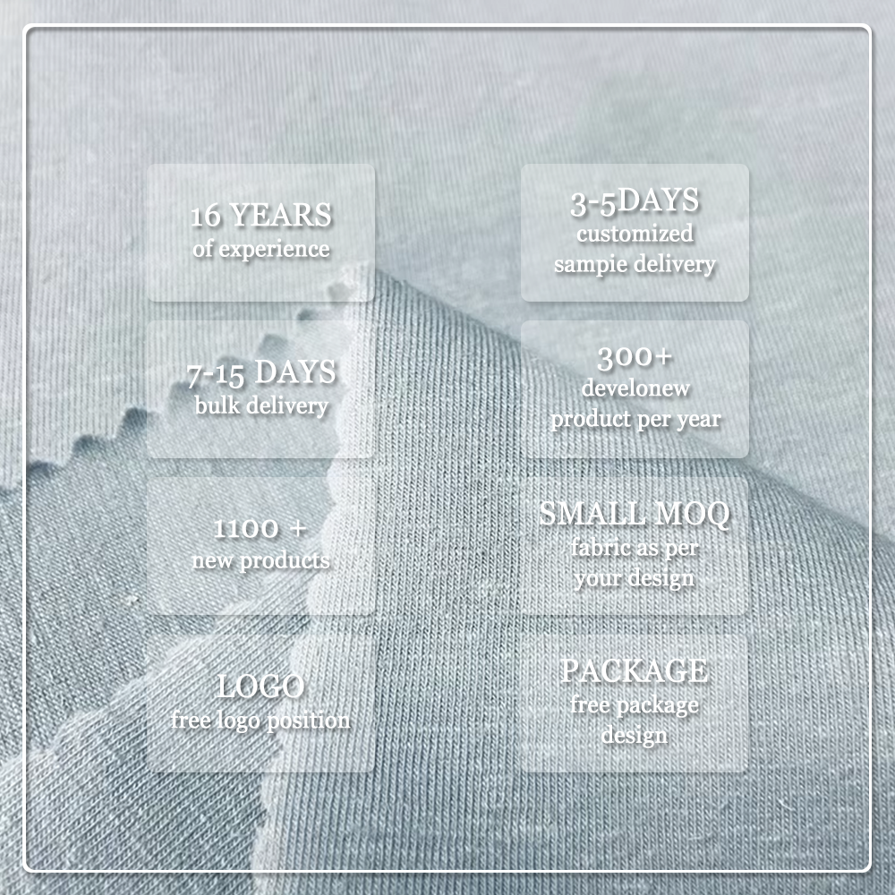 Anti-Bacteria Stretch Wicking Anti-Mildew UV Protection 220gsm Medium Weight Single Jersey Organic Cotton Hemp Spandex Fabric