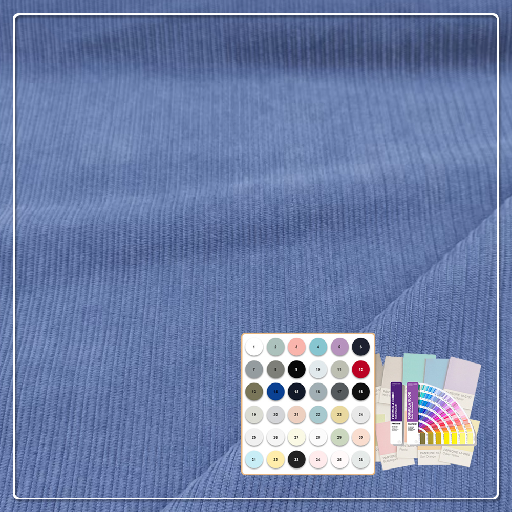 नए-शैली का 100% रीसाइकिल्ड पॉलिएस्टर कॉर्डुरॉय फैब्रिक, पर्यावरण के अनुकूल और श्वासोच्छ्वास करने वाला, 270 जीएसएम, वस्त्र-आरामदायक वस्त्रों के लिए