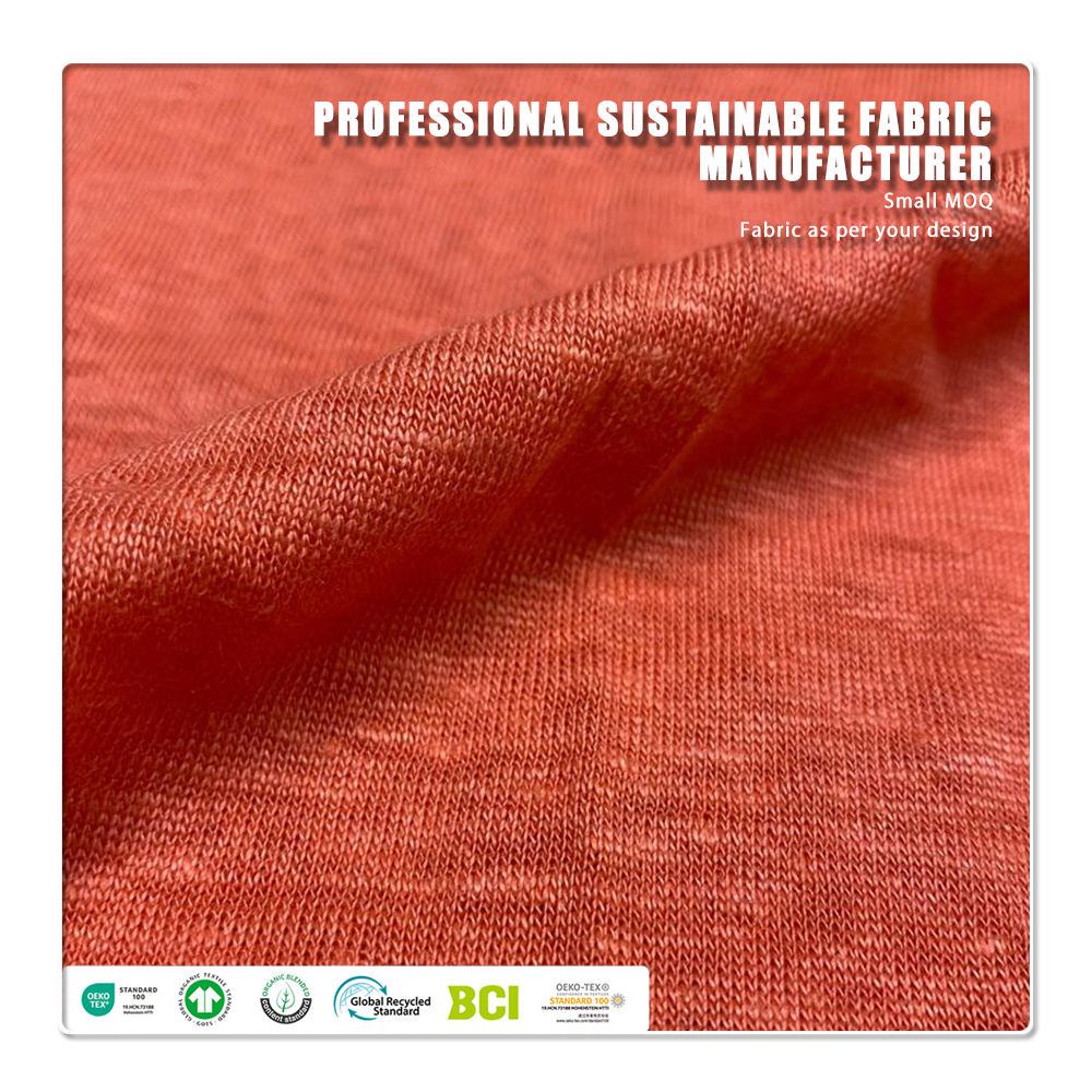 Organic Sustainable Knitted 100% Hemp Jersey Fabric Anti-UV Breathable Lightweight 190gsm 152cm Width for Sofa Covers Apparel