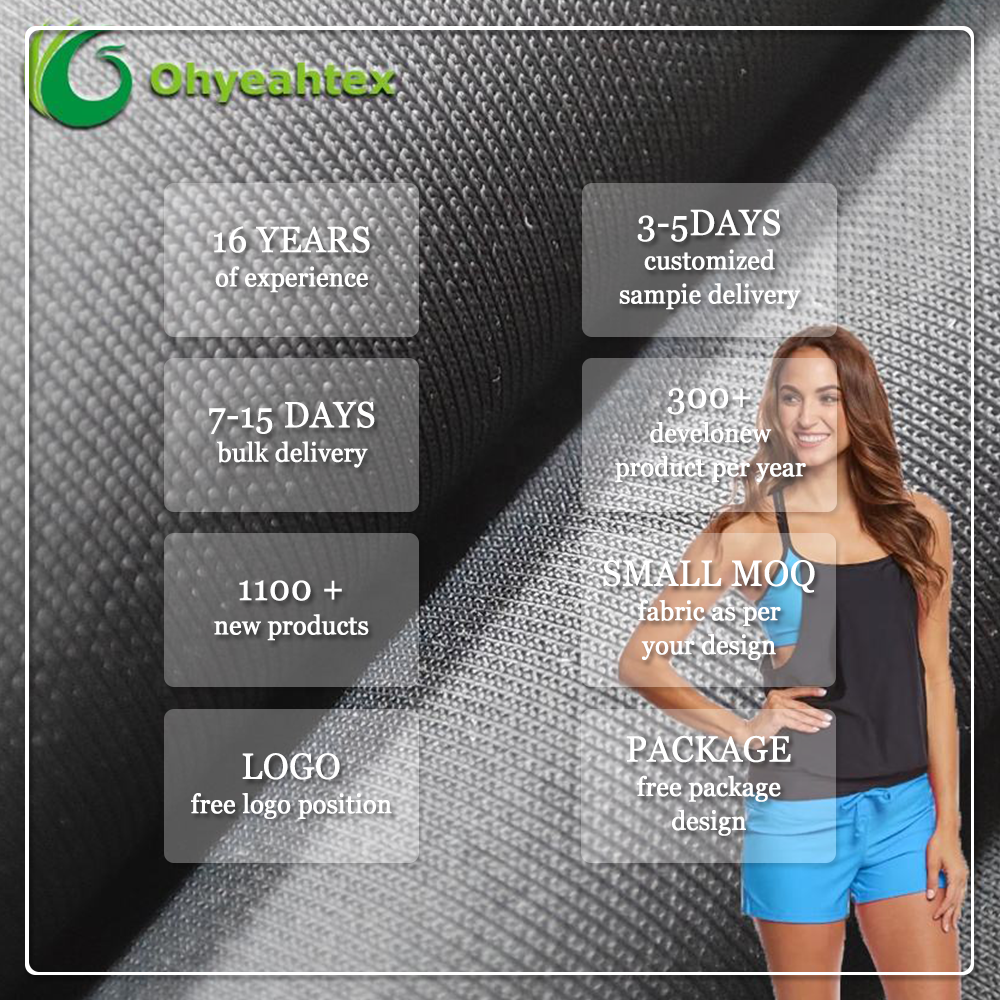 Ekologiczna, wodoodporna, wiatroszczelna, oddychająca, szybkoschnąca, elastyczna tkanina 80% nylonu 20% spandexu na odzież sportową dla kobiet i mężczyzn