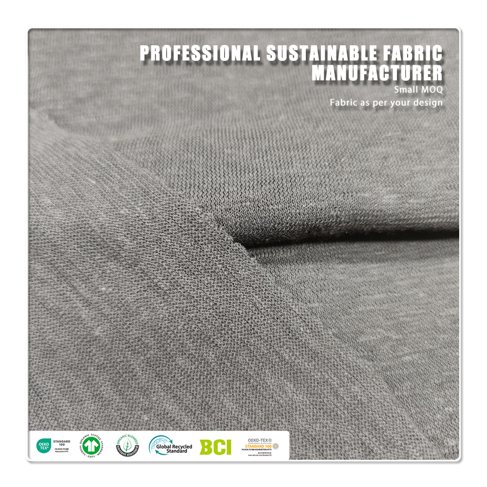 Soft Lightweight 165gsm Anti-Bacteria Eco-Friendly Knitted Solids 55% Linen 45% Cotton Blend Fabric for Abaya & Boys Apparel