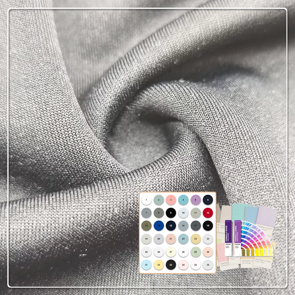 पर्यावरण-अनुकूल, एंटी-स्टैटिक, श्वासोच्छवास योग्य, लचीला, भारी खेल का कपड़ा, 45% नाइलॉन, 47% बांस, 8% स्पैंडेक्स से बना ड्रेस के लिए