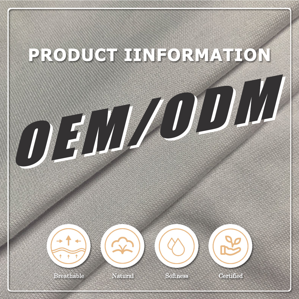 UPF 50-es védettségű, puha 1×1 csavart kötött anyag, 67% bambusz, 28% szerves pamut, 5% spandex – antibakteriális, nedvességet felszívó, nyúlékonyságot biztosító ruházati anyag