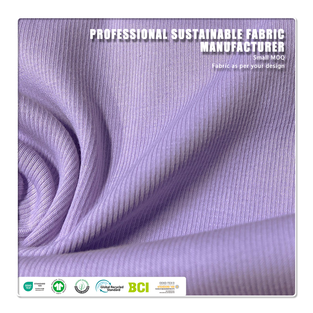 Сертифицированная по стандарту Oeko-Tex мягкая трикотажная ткань из 100% хлопка, устойчивая к катышкам, отводящая влагу, однотонно окрашенная, легкая, трикотаж «рибана» 2x2 для детской одежды девочек и мальчиков