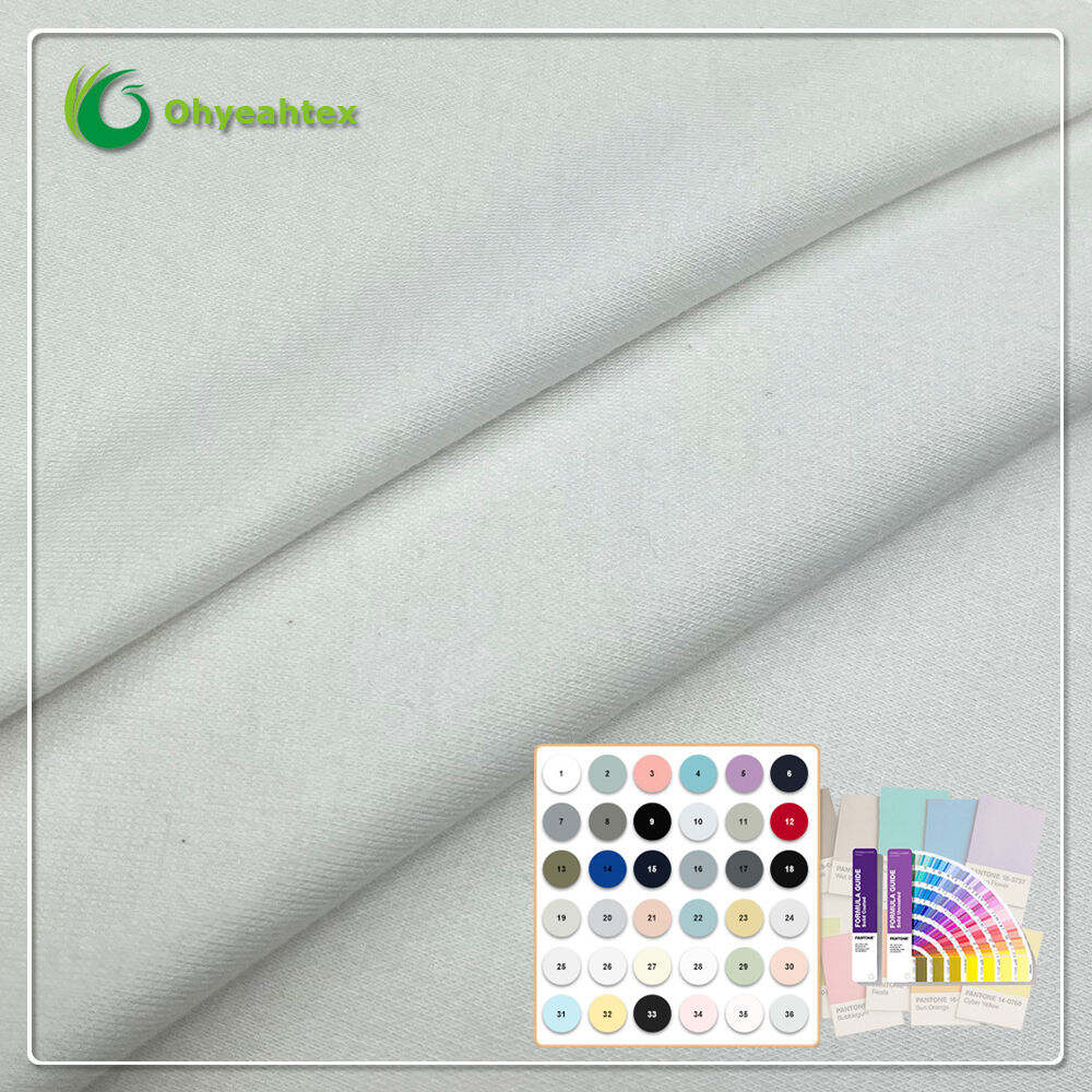 Eko-przyjazna biała dzianina z 95% bawełny ekologicznej i 5% spandexu, 210 g/m², oddychająca tkanina jersey na odzież niemowlęcą