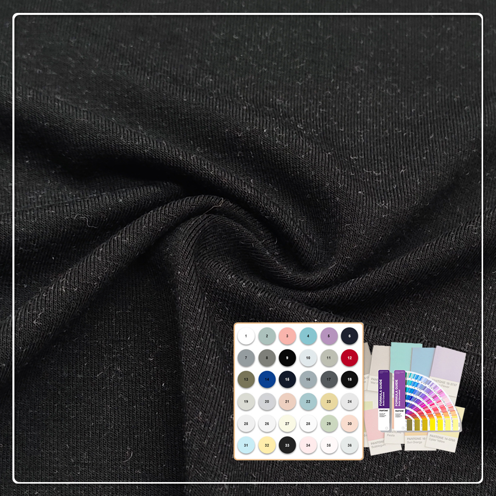 92% bambús, 8% spandex, 260 g/m², 170 cm, vinilegt við umhverfið, stretch hekluð efni með sérsniðnum prentuðum mynstur fyrir klæði og heimilistextíl